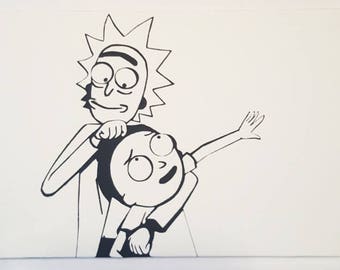 Rick morty canvas | Etsy