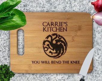 Game Of Thrones Bend the Knee Personalized Cutting Board