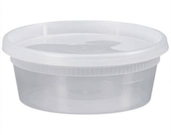 12 Slime Plastic Container with Lids (8oz)
