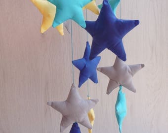 Baby mobile,baby mobile hanging,boy mobile,stars mobile,baby mobile stars