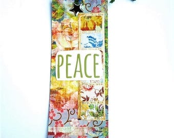 Bookmark ~ Collage ~ Art ~ Peace ~ With Book Clip ~ Original ~ Handmade ~ Not Digital