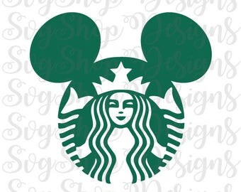 Starbucks Mickey Head Svg,Starbucks Cut File,Cricut Cut File, Silhouette Cut File, Starbucks Logo Svg,Starbucks Inspired,Vinyl Decal Party
