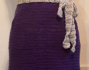 Purple and gray thread dress