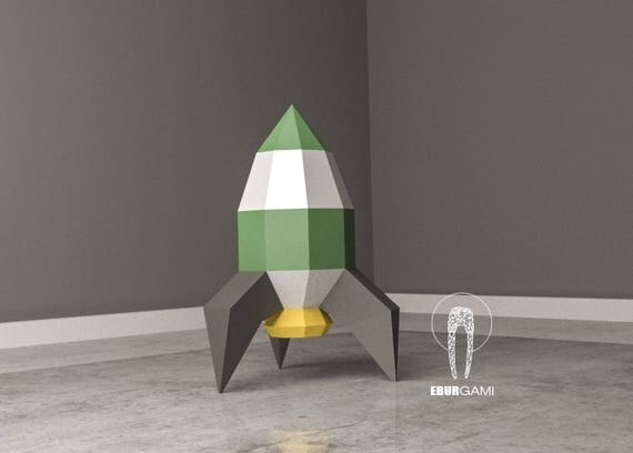 Rocket Papercraft Model Kit Rocket Papercraft 3D Paper Craft Rocket Rocket Ship Low