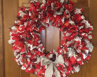 Fall/Autumn rag wreath
