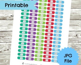 Motivational Bandaid Planner Stickers, bandaid stickers, motivatinal stickers, planner stickers, planner printable stickers, self care