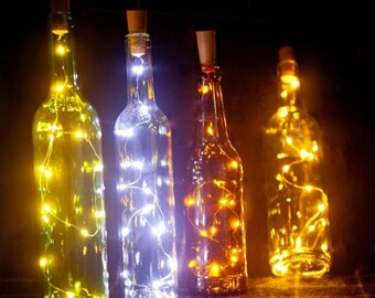 Wine bottle lights, wine cork string lights, starry string lights for any bottle, alternative lighting, home decorations