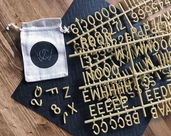 1" Gold letter set for felt letterboard, home decor, announcement, milestones, anniversary, birthday