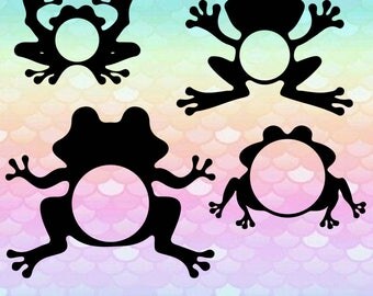 9 Frog frames Svg Monogram Font Svg Alphabet Cut Files Silhouette Studio Cricut Svg Dxf Png digital art