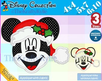 Christmas MICKEY APPLIQUE DESIGNS - 3 Sizes 4x4, 5x7, 6x10