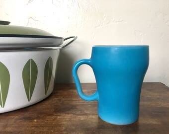 Fire King Cola Mug with a D Handle Turquoise or Blue in Color