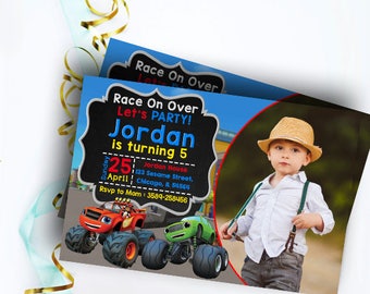 Blaze and the Monster Machines Invitations, Blaze Invitation, Blaze and the Monster Machines Party, Blaze and the Monster Machines Birthday