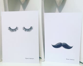 His and Hers (Eyelashes or mustache) prints