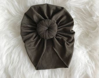 Olive TotKnot baby turban headwrap