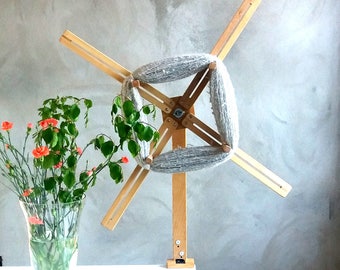 Large Yarn Swift with STEEL BALL BEARING, Portable Wooden Skein Winder Or Yarn Winder - Handcrafted From Solid Birch. Model - MILL1.