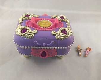 VINTAGE Polly Pocket BlueBird 1997 Jewel Case Princess Polly With Dolls Figures RARE