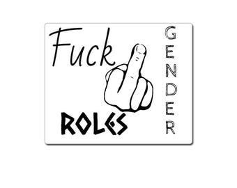 f gender roles mousepad mousemat pride bag transgender trans non binary bigender genderqueer made with pride