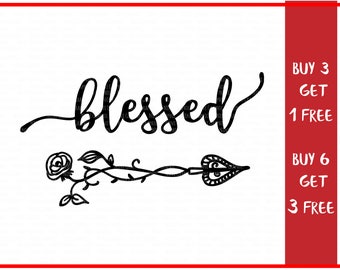 Blessed SVG File - SVG Files - SVG File - Blessed - Arrow svg file - heart svg file - blessed cutting file - arrow cutting file - heart file