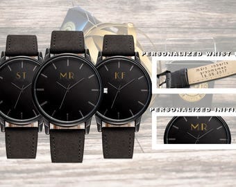 Personalized Watch - customized initials - Gift for Him/Her, Anniversary, Weddings gift, Groomsmen / bridesmaid