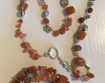 Orange beaded necklace