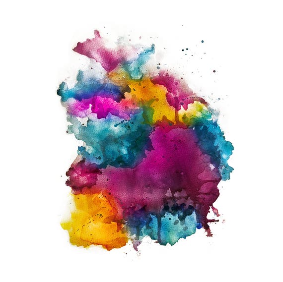 Download Watercolor Splash Vector PSD file purple pink blue teal