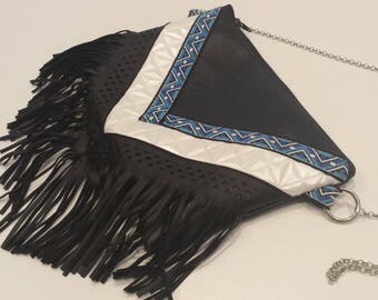 Handmade fringe pouch bag