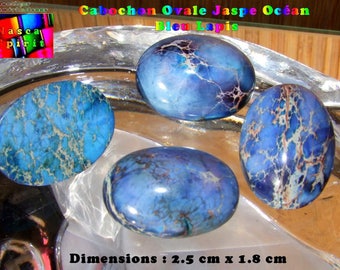 Cabochon blue Lapis 2.5 clear Aquaterra Jasper oval make flat cm x 1.8 cm