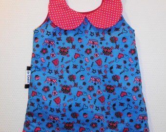 18/24 months with Peter Pan collar dress "PINK PUNK"