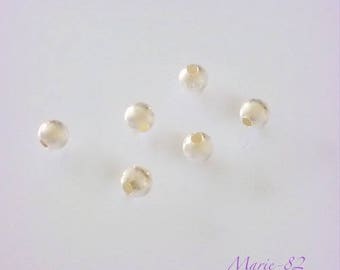 6 round beads & smooth 5 mm / Silver 925/1000