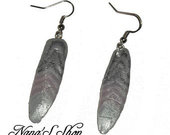 Pastel feather shape earrings