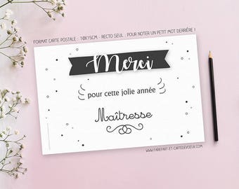 Thank you card teacher - postcard
