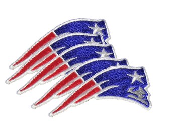 Set of 5 New England Patriots iron on patches, 2.875 inch 100% embroidered emblem