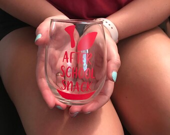 After School Snack Wine Glass