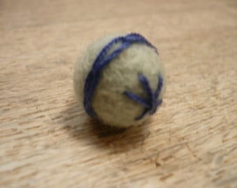 wool felted, embroidered beads