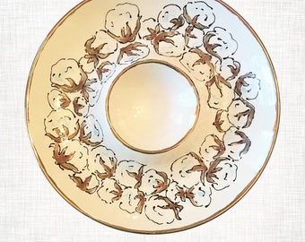 Chip and Dip Tray - Cotton 22 kt Gold Trim