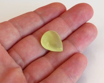 Yellow prehnite cabochon 14.46ct Large gemstone cabochon Teardrop pear cabochon loose stone