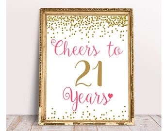 Cheers to 21 years | Etsy