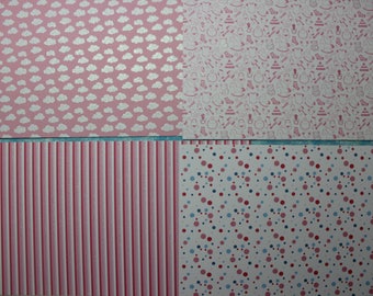 Set of 4 sheets Scrap - girl Theme-
