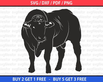 Cow Svg Art Print Bull Clipart Cut files for Cricut Dxd Pdf Png