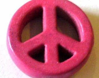 1 Pearl Peace an love 15mm pink Howlite PNR39Rose