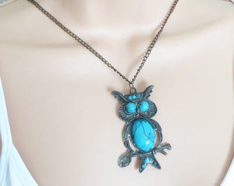 Vintage owl pendant necklace