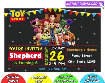 SALE 80% OFF: Toy Story Invitation, Toy Story Instant Download Invitation, Toy Story Invitations, Toy Story Birthday Invitation, Toy Story