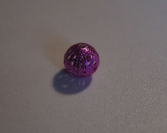 SET OF 20 BEADS FILIGRANEES 1.25 CM FUCHSIA COLOR