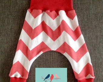 Pantacool long baby jersey coral "Chevron"