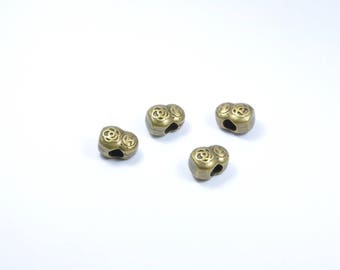 PE183 - Set of 4 nesting doll-tone beads bronze
