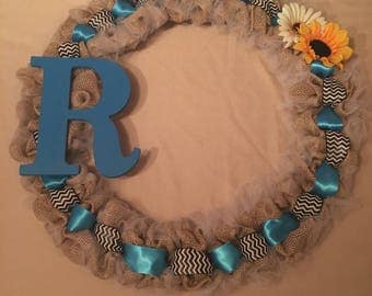 Monogram Burlap Wreath