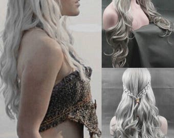 Daenerys Targaryen Silver Wig, Dragon Princess Game of Thrones 80cm