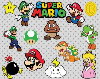 Super Mario SVG, Super Mario cricut and silhouette cameo, Nintendo svg, Super Mario silhouette svg, princess svg