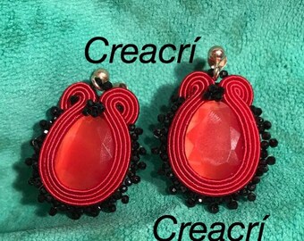 Ecfew 'Il Creator' Orecchini Pendenti Floreali In Argento Placcato Oro Con Onice Nera, Spinello E Topazio Bianco