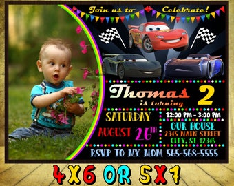 Cars Invitation, Cars 3 Birthday, Cars Party Invite, Lightning Mcqueen Printables, New Cars Movie, Printable Invitations, Cars Race Invites